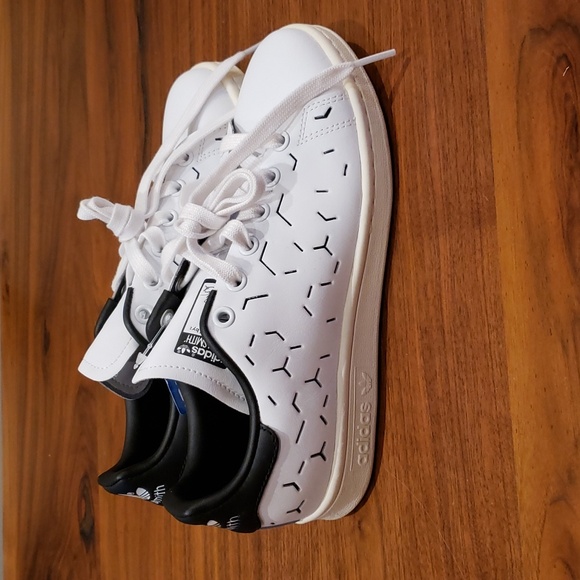 Adidas Stan Smith W White Black Shoes Women's 5.5 - Picture 4 of 8